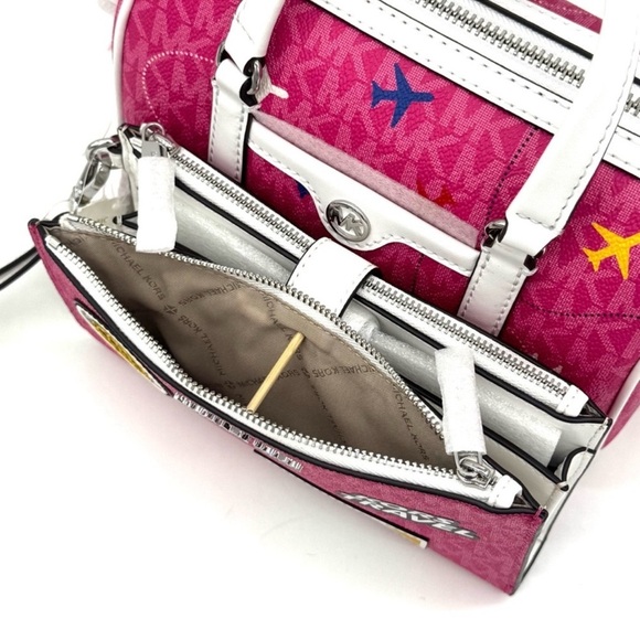 Michael Kors Small Travel Duffle Xbody Bag & Double Zip Wallet Matching Set - Picture 8 of 9